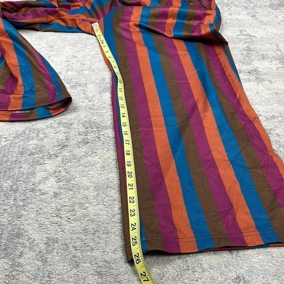 Miss Lulo Kai Autumn Stripes Wide Leg Pull On Pants Smocked Waist Sz XL - Picture 9 of 11